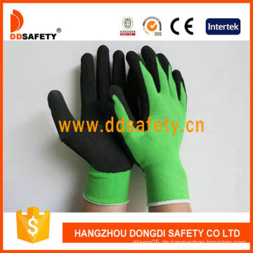Grünes Nylon mit schwarzem Latex-Handschuh-Dnl754